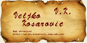 Veljko Košarović vizit kartica